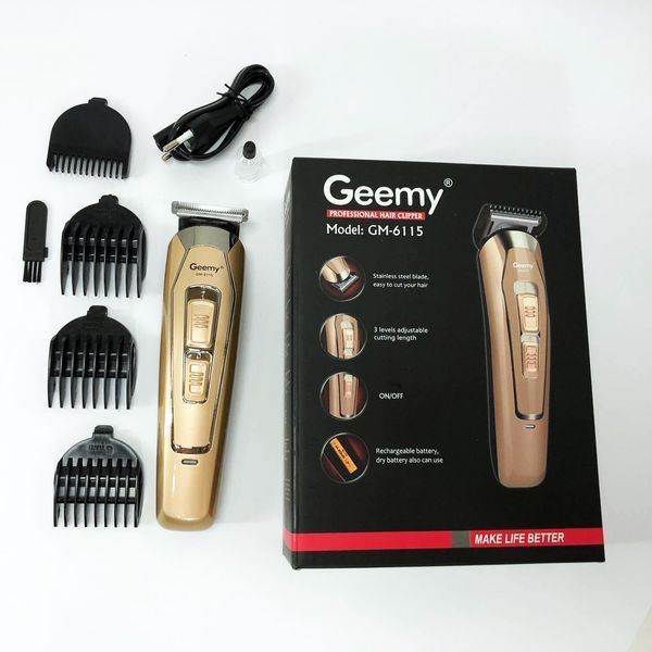 Машинка для стрижки GEMEI GM-6115, машинка для стрижки волосся домашня. Колір: бежевий 00015196 фото