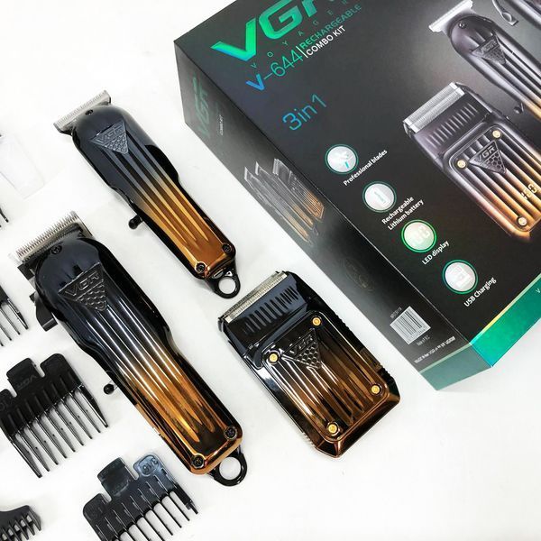 Комплект VGR 3 в 1 V-644 акумуляторна машинка для стрижки, триммер та електробритва шейвер 00014572 фото