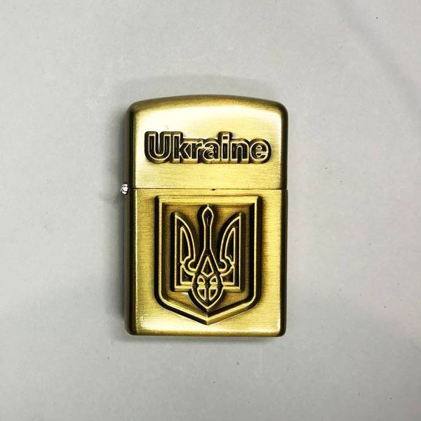 Турбо зажигалка Герб Украины 19277, зажигалки подарочные для мужчин, зажигалка в подарок. Цвет: бронзовый 00023492 фото