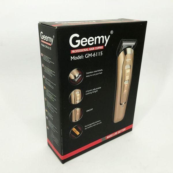 Машинка для стрижки GEMEI GM-6115, машинка для стрижки волосся домашня. Колір: бежевий 00015196 фото