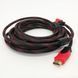 Кабель посилений 5м перехідник адаптер HDMI-HDMI тато-тато аудіо відео шнур в обмотці 00017298 фото 2