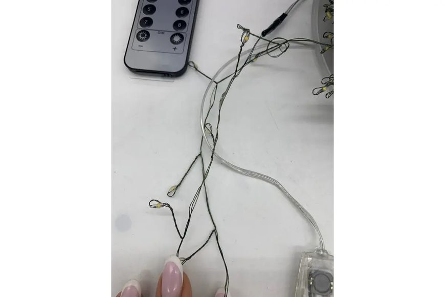 Гирлянда Роса на катушке фейерверк - мишура от USB, 20м, 600LED + пульт теплый 00024814 фото