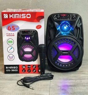 Аккумуляторная беспроводная Bluetooth колонка Kimiso QS-3603 (6.5") с микрофоном и подсветкой 00018038 фото
