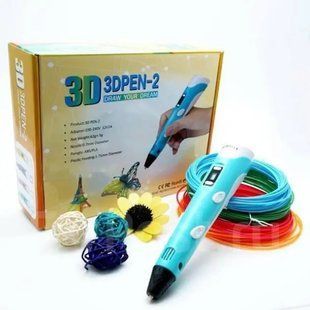 3D ручка з LCD дисплеєм та набором еко пластику для 3Д малювання 3D Pen Blue 00016123 фото