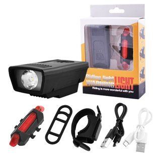 Велоліхтар акумуляторний комплект 1803-1-XPE + STOP-5LED, Велосипедне світло на кермо 00016792 фото