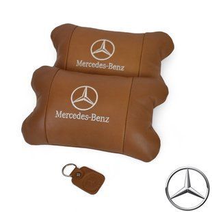 Комплект 2шт для подголовника Mercedes-Benz изготовлен из натуральной коричневой кожи. Комфорт в авто 00016734 фото