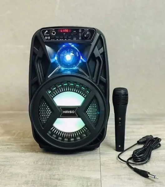 Акумуляторна бездротова Bluetooth колонка Kimiso QS-3603 (6.5") з мікрофоном та підсвічуванням 00018038 фото
