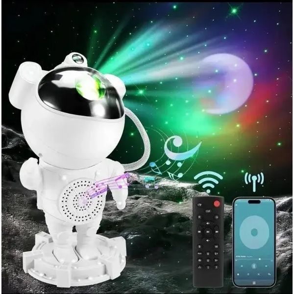 Ночник проектор зоряного неба Астронавт із Bluetooth колонкою Sky Star Astronaut Bambi ZZ-202 00022155 фото