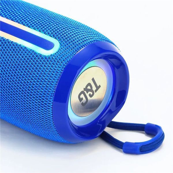 Портативна Bluetooth-колонка TG653 USB з ремінцем, Бездротова колонка портативна потужна. Колір: синій 00017232 фото