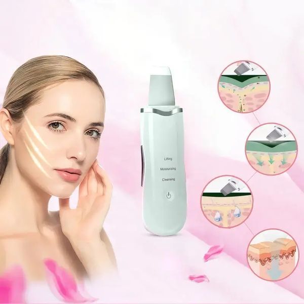 Ультразвуковой скраббер портативный для чистки лица Face Cleaner 8816 / Очиститель поров / Скрабер лифтинг 00024431 фото