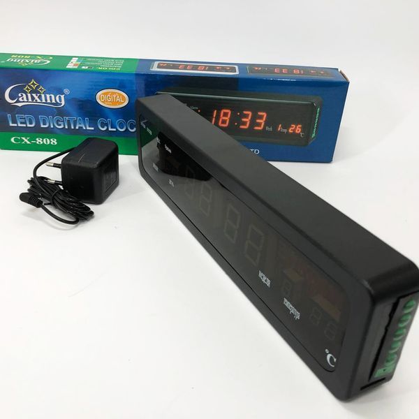 Електронний годинник Caixing СХ-808, Цифровий настільний годинник квадратний, LED Лід годинник настільний 00012684 фото