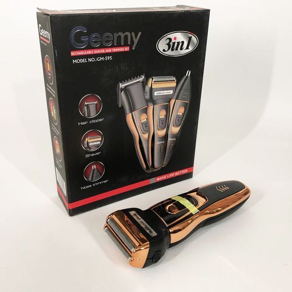 Електробритва сіткова і тріммер для бороди GEMEI / Geemy GM-595 з акумулятором. Колір: золотий 00015082 фото