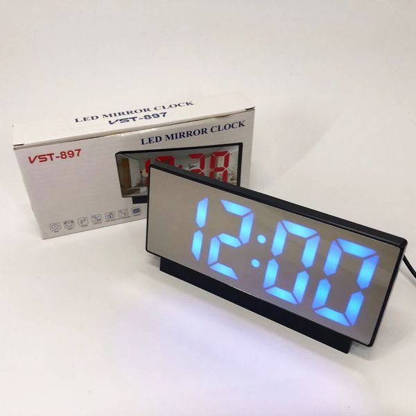 Часы электронные с зеркальным дисплеем VST-888-5, Часы электронные настольные светящиеся vst 00012643 фото