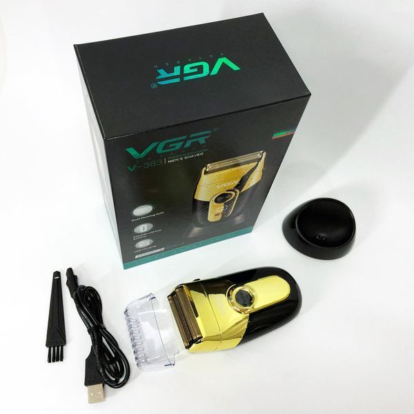 Профессиональная электробритва VGR V-383 Finale Shaver с подставкой, машинка мужская для бритья 00015313 фото