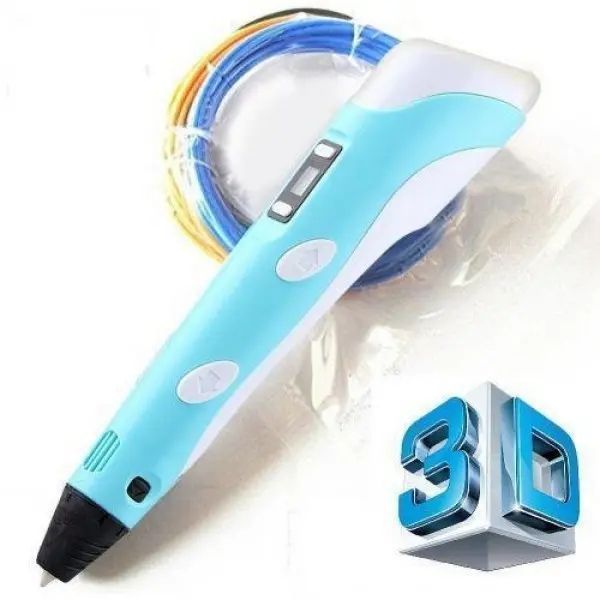 3D ручка з LCD дисплеєм та набором еко пластику для 3Д малювання 3D Pen Blue 00016123 фото