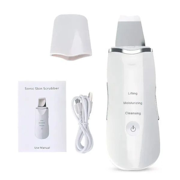 Ультразвуковой скраббер портативный для чистки лица Face Cleaner 8816 / Очиститель поров / Скрабер лифтинг 00024431 фото