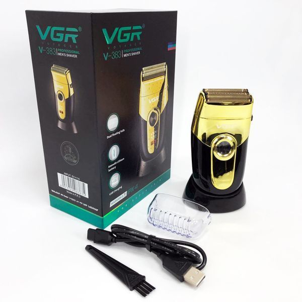 Профессиональная электробритва VGR V-383 Finale Shaver с подставкой, машинка мужская для бритья 00015313 фото
