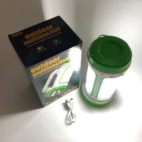 Ліхтар переносний кемпінг 6088-LED+COB з функцією PowerBank, кемпінговий світильник. Колір: зелений 00022921 фото