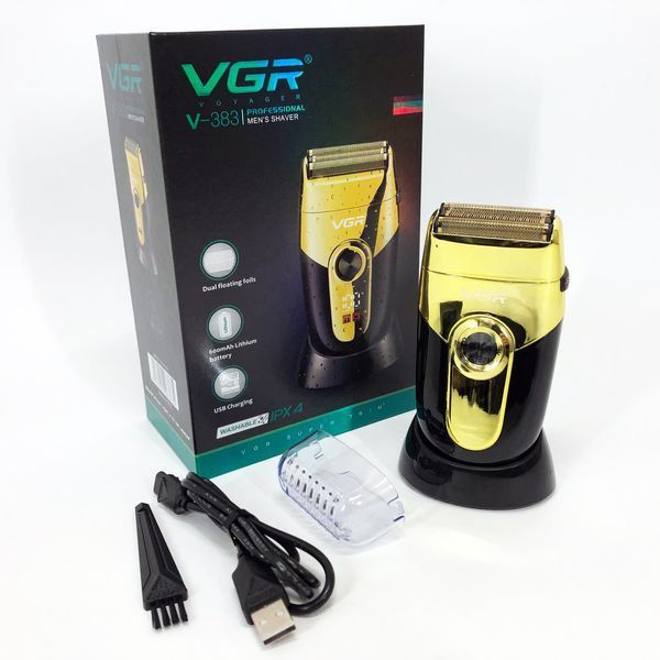 Профессиональная электробритва VGR V-383 Finale Shaver с подставкой, машинка мужская для бритья 00015313 фото