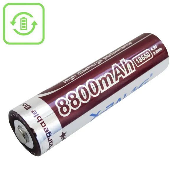 Аккумулятор 18650 X-Balog 8800mAh 4.2V Li-ion литиевая аккумуляторная батарейка 00017508 фото