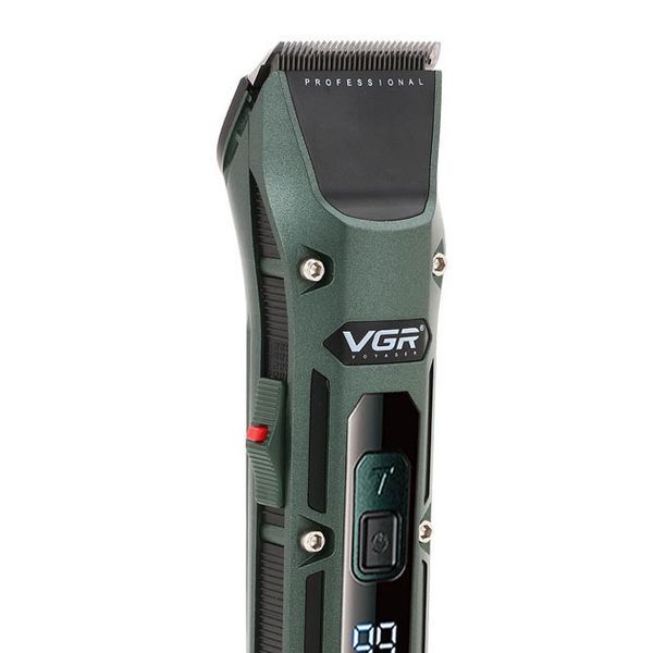 Акумуляторна бездротова машинка для стрижки волосся VGR V-696 з LED дисплеєм та ТУРБО режимом 00014469 фото
