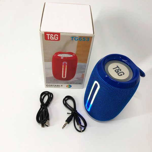 Портативна Bluetooth-колонка TG653 USB з ремінцем, Бездротова колонка портативна потужна. Колір: синій 00017232 фото