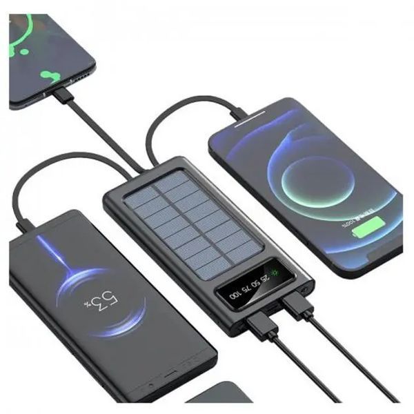 Мобільна зарядка Power Bank на сонячній батареї UKC 10000 mAh Solar 00017947 фото