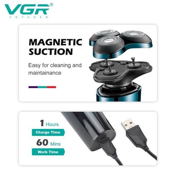 Многофункциональная профессиональная электробритва VGR 3 в 1 V-303: бритва, триммер и стрижка 00014491 фото