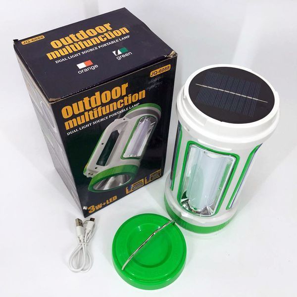 Ліхтар переносний кемпінг 6088-LED+COB з функцією PowerBank, кемпінговий світильник. Колір: зелений 00022921 фото