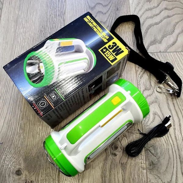 Ліхтар переносний кемпінг 6088-LED+COB з функцією PowerBank, кемпінговий світильник. Колір: зелений 00022921 фото