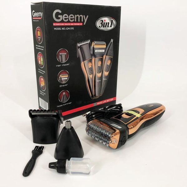 Електробритва сіткова і тріммер для бороди GEMEI / Geemy GM-595 з акумулятором. Колір: золотий 00015082 фото