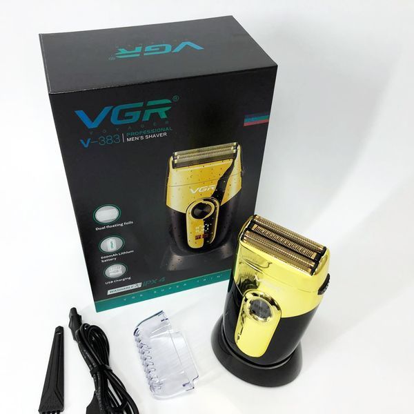 Профессиональная электробритва VGR V-383 Finale Shaver с подставкой, машинка мужская для бритья 00015313 фото