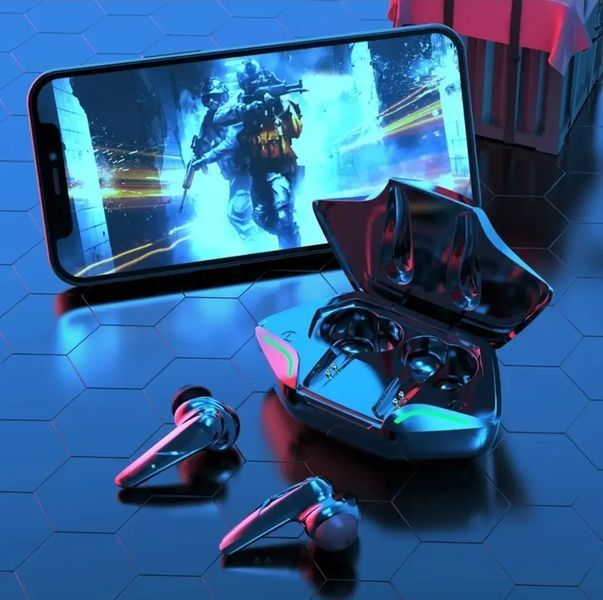 Бездротові навушники TWS Bluetooth Bakey G11 з мікрофоном. Кейс, повербанк, LED підсвічування Black 00023896 фото