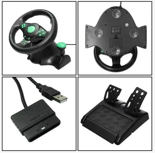 Руль игровой с педалями Vibrating Wheel PS3 PC USB 00017531 фото