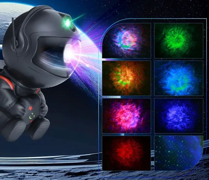 Проектор зоряного неба, лазерний нічник на пульту BLACK Astro Star Mini - Космонавт (Світильник LED нічник) 00022512 фото