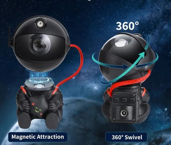 Проектор зоряного неба, лазерний нічник на пульту BLACK Astro Star Mini - Космонавт (Світильник LED нічник) 00022512 фото