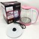 Електричний скляний чайник Crownberg CB-9410. Колір: рожевий 00019656 фото 3
