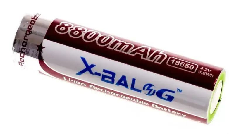 Аккумулятор 18650 X-Balog 8800mAh 4.2V Li-ion литиевая аккумуляторная батарейка 00017508 фото