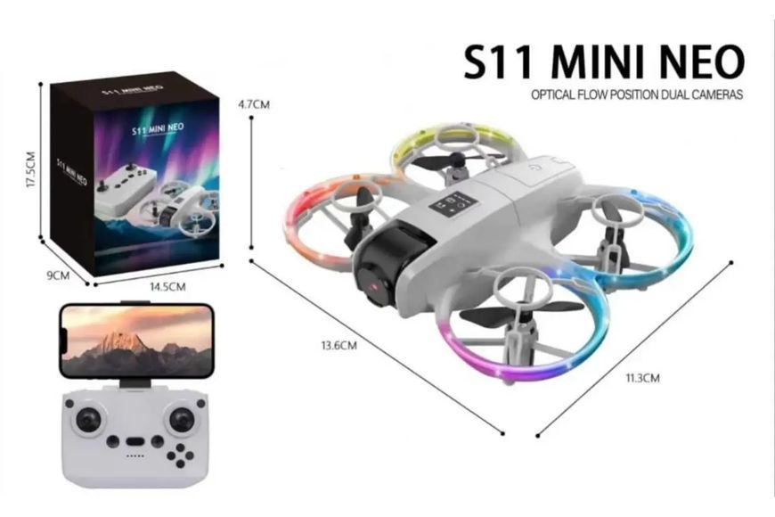Літаючий квадрокоптер на пульті керування S11 Mini Neo Drone 00016407 фото