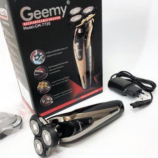 Електробритва Gemei GM-7720 - професійна, бездротова, потужна чоловіча бритва з головками, що плавають 00015415 фото