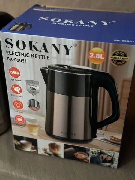 Электрочайник Sokany SK-09031 металлический 2,8 л 2200 Вт 00020900 фото