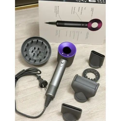 Фен з 5 різними насадками для швидкого сушіння та завивки волосся hair dryer fan 00015618 фото