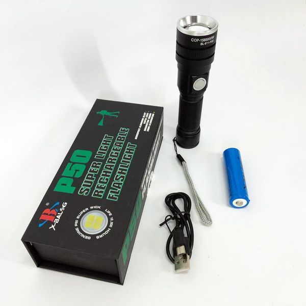 Ліхтар акумуляторний Bailong BL 611-P50, Ліхтарик поліс, Тактичний ліхтар, Ручний ліхтарик led 00022851 фото