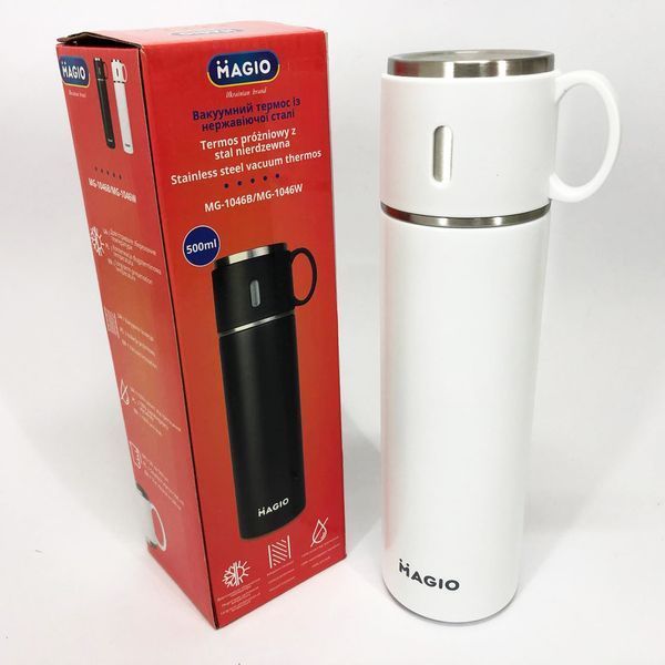 Термос MAGIO MG-1046W 0.5 л, Красивий невеликий термос, Термокухоль для дітей, Фляга для пікніка 00018995 фото