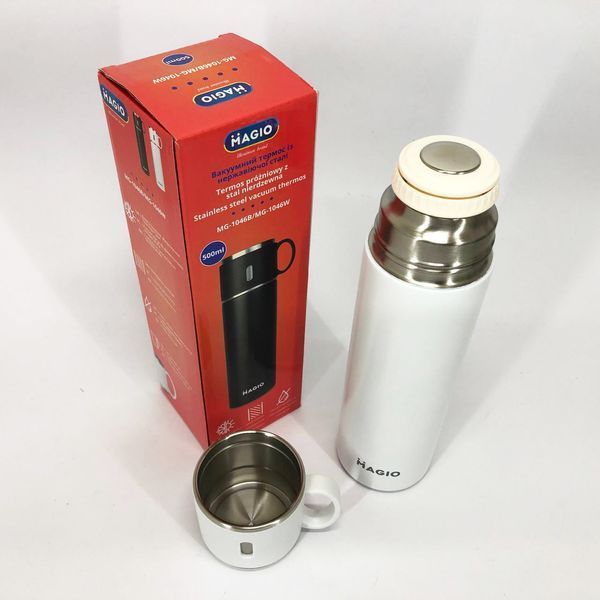 Термос MAGIO MG-1046W 0.5 л, Красивий невеликий термос, Термокухоль для дітей, Фляга для пікніка 00018995 фото