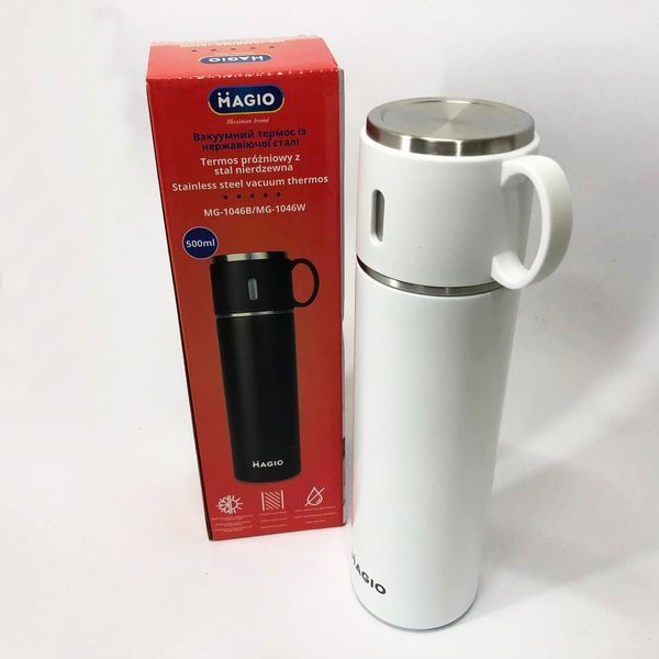 Термос MAGIO MG-1046W 0.5 л, Красивий невеликий термос, Термокухоль для дітей, Фляга для пікніка 00018995 фото