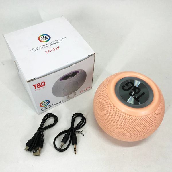 Беспроводная мощная колонка TG337 с Bluetooth, RGB-подсветкой и радио. Цвет: розовый 00017456 фото