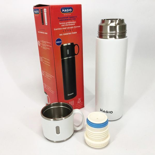Термос MAGIO MG-1046W 0.5 л, Красивий невеликий термос, Термокухоль для дітей, Фляга для пікніка 00018995 фото