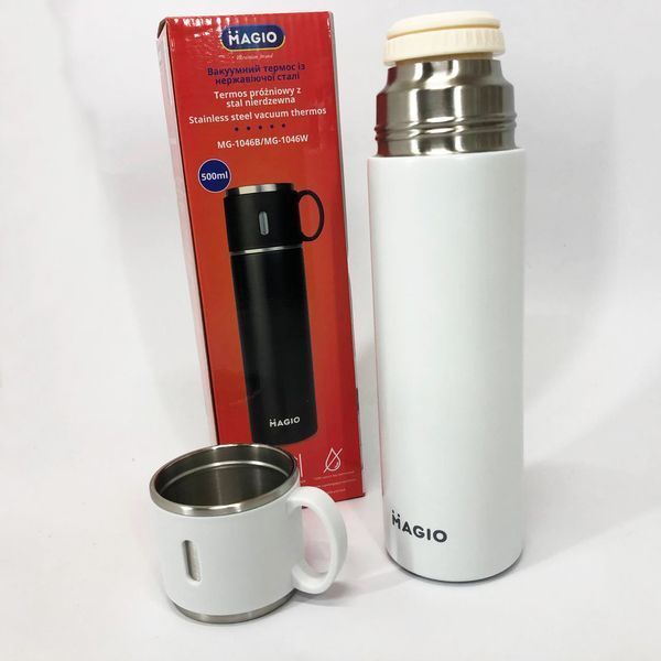 Термос MAGIO MG-1046W 0.5 л, Красивий невеликий термос, Термокухоль для дітей, Фляга для пікніка 00018995 фото