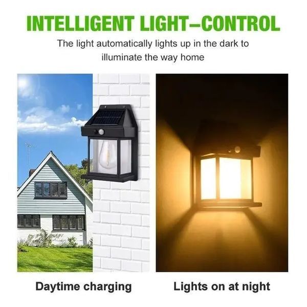 Вуличний світильник Solar Interaction Wall Lamp BK-888 із датчиком руху на сонячній батареї 00023084 фото